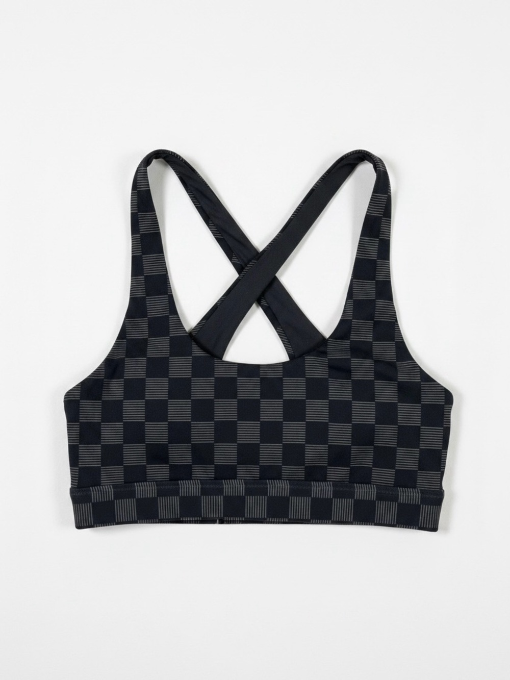 Hurley Checkered Crossback Sports Bra - sz XL